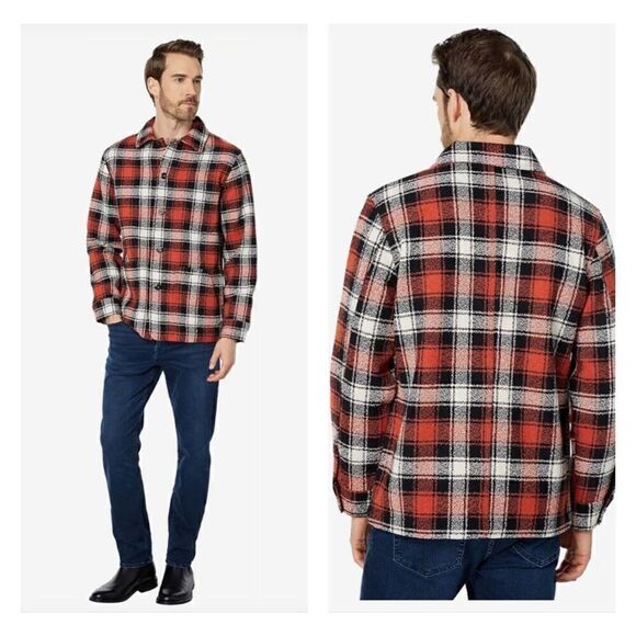 Taylor Stitch Ojai Jacket in Garnet Wool Blend Red Plaid Chore Mens XS S NEW HTF - Picture 1 of 15